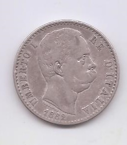 ITALIA DEL AÑO 1882 DE 2 LIRAS